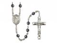  St. Clare of Assisi Centre Rosary w/Hematite Beads 