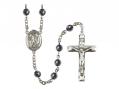  St. Lazarus Centre Rosary w/Hematite Beads 