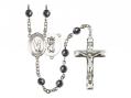  St. Christopher/Gymnastics Centre Rosary w/Hematite Beads 