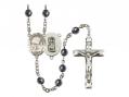  St. Christopher/Fishing Centre Rosary w/Hematite Beads 