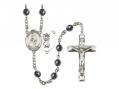  St. Christopher/Wrestling Centre Rosary w/Hematite Beads 