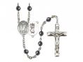  St. Christopher/Lacrosse Centre Rosary w/Hematite Beads 
