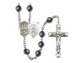  St. George/Air Force Centre Rosary w/Hematite Beads 