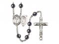  St. Sebastian/Cheerleading Centre Rosary w/Hematite Beads 
