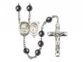  St. Sebastian/Fishing Centre Rosary w/Hematite Beads 