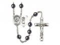  St. Christopher/Baseball Centre Rosary w/Hematite Beads 