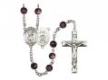  St. Christopher/Air Force Centre Rosary w/Brown Beads 