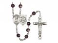  St. Christopher/EMT Centre Rosary w/Brown Beads 