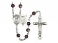  St. Christopher/National Guard Centre Rosary w/Brown Beads 