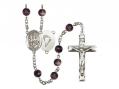  St. George/Paratrooper Centre Rosary w/Brown Beads 