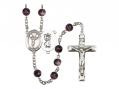  St. Christopher/Cheerleading Centre Rosary w/Brown Beads 