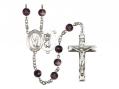  St. Christopher/Gymnastics Centre Rosary w/Brown Beads 