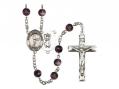  St. Christopher/Tennis Centre Rosary w/Brown Beads 