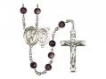  St. Sebastian/Rodeo Centre Rosary w/Brown Beads 