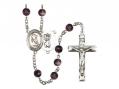  St. Christopher/Rugby Centre Rosary w/Brown Beads 