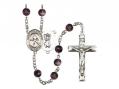  St. Christopher/Field Hockey Centre Rosary w/Brown Beads 