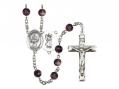  St. Christopher/Baseball Centre Rosary w/Brown Beads 