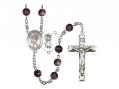  St. Christopher/Dance Centre Rosary w/Brown Beads 