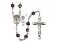  St. Christopher/Karate Centre Rosary w/Brown Beads 