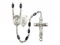  St. Christopher/Air Force Centre Rosary w/Black Onyx Beads 