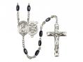  St. Christopher/EMT Centre Rosary w/Black Onyx Beads 