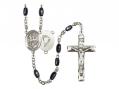  St. George/Paratrooper Centre Rosary w/Black Onyx Beads 