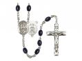  St. George/Air Force Centre Rosary w/Black Onyx Beads 