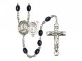  St. Sebastian/Skiing Centre Rosary w/Black Onyx Beads 