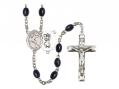  St. Christopher/Surfing Centre Rosary w/Black Onyx Beads 