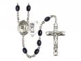  St. Christopher/Archery Centre Rosary w/Black Onyx Beads 