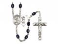  St. Christopher/Track & Field Men Centre Rosary w/Black Onyx Beads 