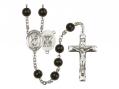  St. Christopher/Navy Centre Rosary w/Black Onyx Beads 