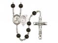  St. Sebastian/Track & Field Centre Rosary w/Black Onyx Beads 