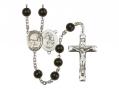  St. Sebastian/Fishing Centre Rosary w/Black Onyx Beads 