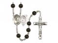  St. Sebastian/Archery Centre Rosary w/Black Onyx Beads 