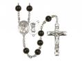  St. Christopher/Dance Women Centre Rosary w/Black Onyx Beads 