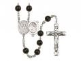  St. Sebastian/Choir Centre Rosary w/Black Onyx Beads 