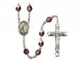  St. Raymond of Penafort Centre Rosary w/Aurora Borealis Garnet Beads 