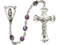  Aurora Borealis Tin Cut Swarovski Bead Rosary w/Miraculous Centre 