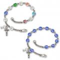  First Holy Communion Multicolor & Sapphire Bead Rosary Bracelet (6mm) 