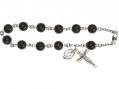  Rosary Bracelet w/Black Capped Our Father Bead 