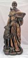  St. Francis of Assisi w/Wolf Statue, 20"H 
