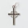  Sterling Silver Rhodium Plated Small Plain Celtic Cross 