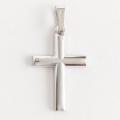  Sterling Silver Rhodium Plated Satin Finish Hollow Cross 