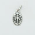  Sterling Silver Small Oval Miraculous Medal (English) 