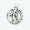  Sterling Silver Large Round Saint Patrick Medal 