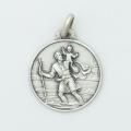  Sterling Silver Large Round Saint Christopher Medal 