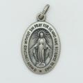  Sterling Silver Large Oval Miraculous Medal (English) 