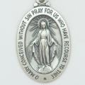  Sterling Silver Extra-Large Oval Miraculous Medal (English) 