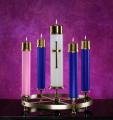  Advent Candle Shells 3 Blue 1 Rose Only 1-7/8 x 12 